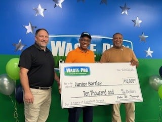 Waste Pros In Charlotte, North Carolina, Celebrate Career Milestones 1 Junior Bartley 10K Charlotte Driver