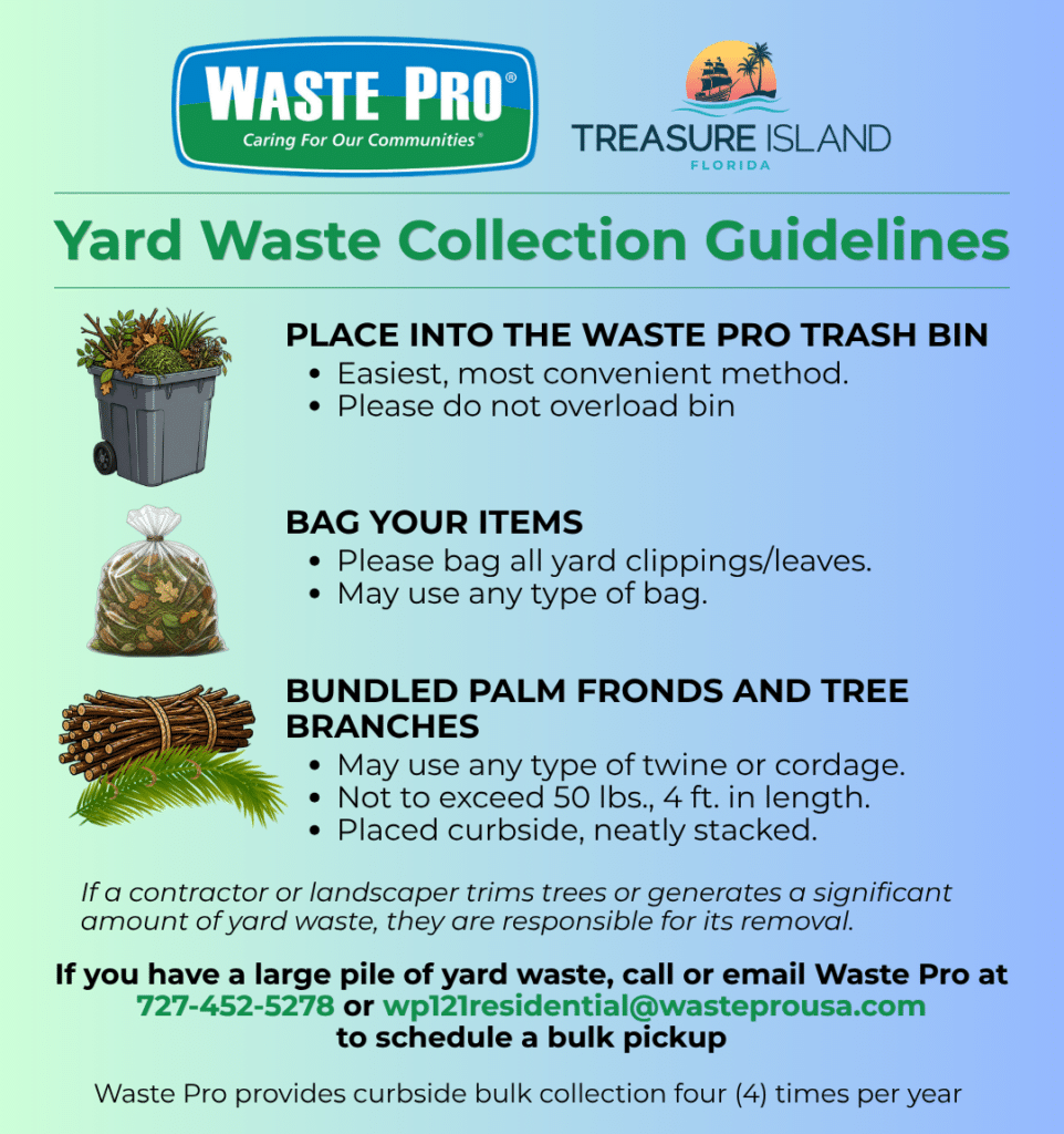 Treasure Island Yard Waste Graphic