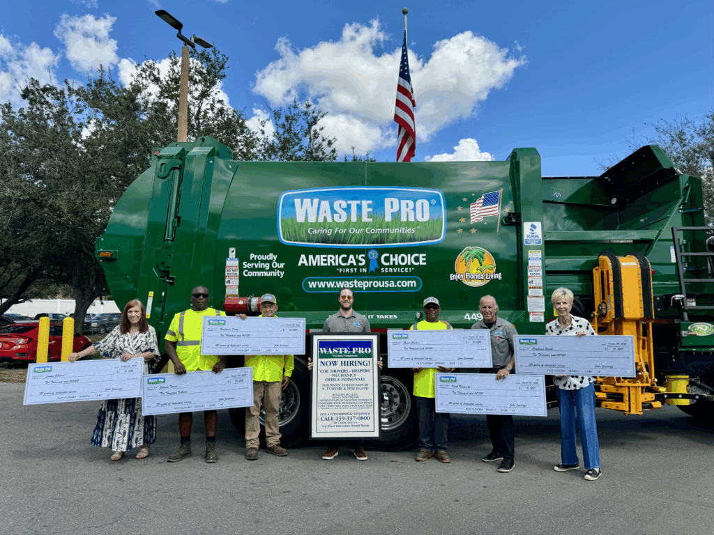 Waste Pro Awards $60,000 In Bonuses To Employees Celebrating 20 Years Of Service 1 20 Yr Award Ft. Myers 2025