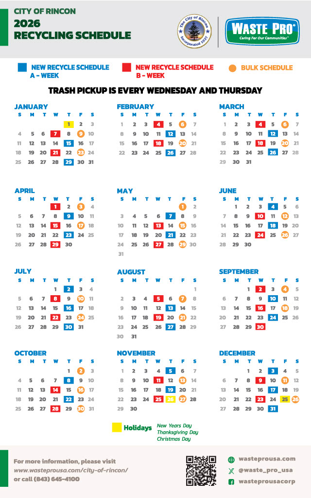 Rincon Wed Recycle Full Calendar 2026 Digital