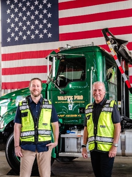 Waste Pro Earns No. 3 Spot On Obj’s 2026 Golden 100 1 Sean And Keith With Flag